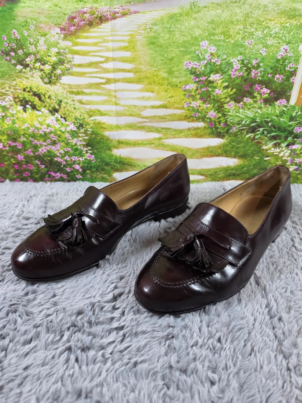 Salvatore Ferragamo Brown Leather Tassel Loafers - Size 7 2E